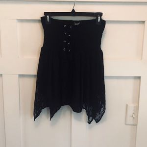 Tube top black and lace